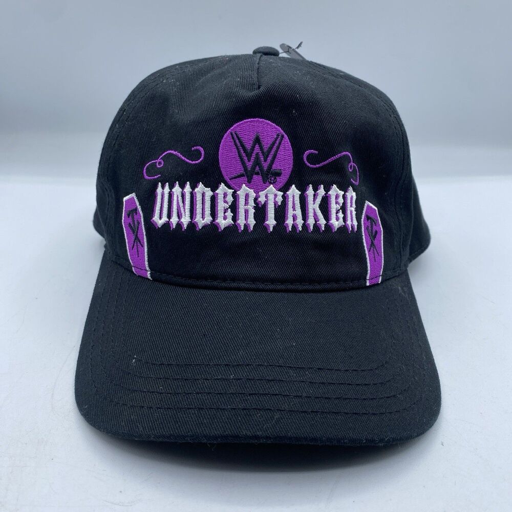 WWE Undertaker Hat Snapback Adult OSFA Black Purple Twill WWF Wrestling NWT